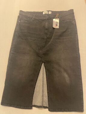 NWT Serra Women’s XL Black Denim Maxi Skirt Stretch Long Jean Skirt